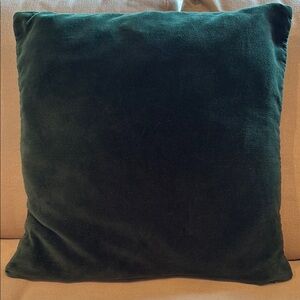 Plush Dark Green Velvet Pillowcase with zipper closure, IKEA